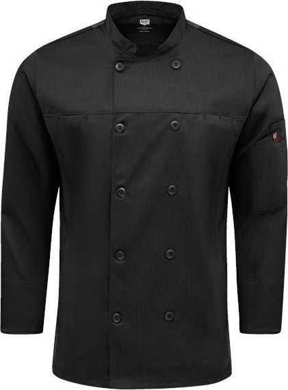 Chef Designs 054M Deluxe Airflow Chef Coat - Black - HIT a Double - 1