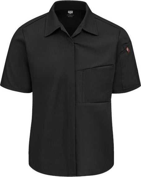Chef Designs 501W Women's Poplin Airflow Cook Shirt with OilBlok - Black - HIT a Double - 1