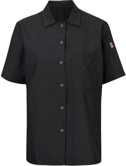 Chef Designs 501X Women&#39;s Mimix Short Sleeve Cook Shirt with OilBlok - Black - HIT a Double - 1