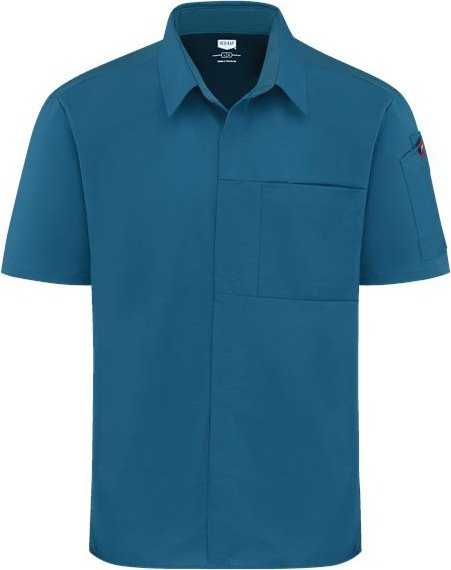 Chef Designs 502M Poplin Airflow Cook Shirt with OilBlok - Teal - HIT a Double - 1