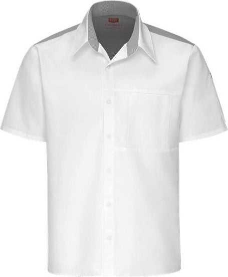 Chef Designs 502M Poplin Airflow Cook Shirt with OilBlok - White/ Gray - HIT a Double - 1