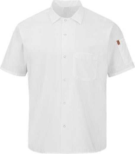 Chef Designs 502X Mimix Short Sleeve Cook Shirt with OilBlok - White - HIT a Double - 1