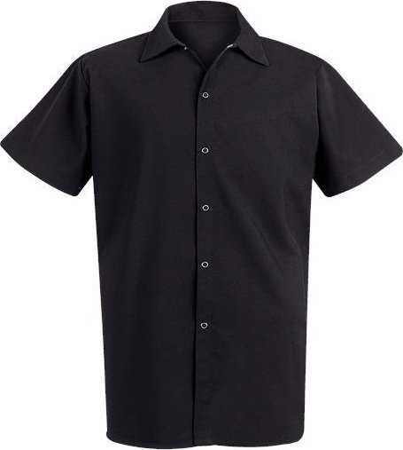 Chef Designs 5035 100% Spun Polyester Cook Shirt - Black - HIT a Double - 1