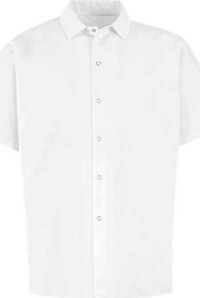 Chef Designs 5035 100% Spun Polyester Cook Shirt - White - HIT a Double - 1