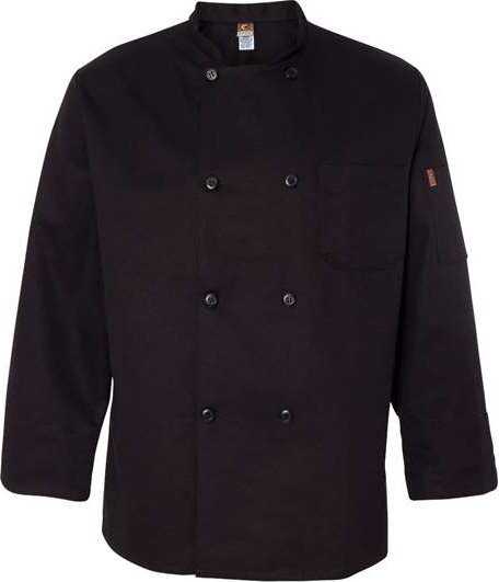 Chef Designs KT76 Black Traditional Chef Coat - Black - HIT a Double - 1