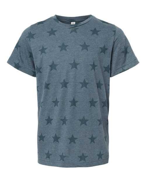 Code Five 2229 Youth Star Print Tee - Denim Star - HIT a Double