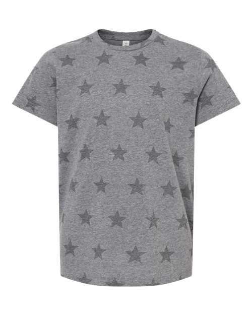 Code Five 2229 Youth Star Print Tee - Granite Heather Star - HIT a Double