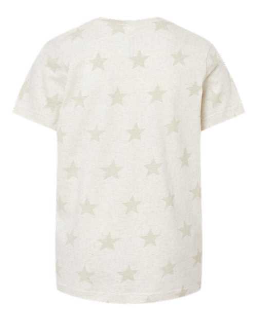 Code Five 2229 Youth Star Print Tee - Natural Heather Star - HIT a Double