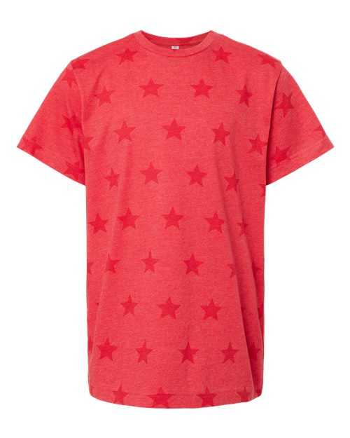 Code Five 2229 Youth Star Print Tee - Red Star - HIT a Double