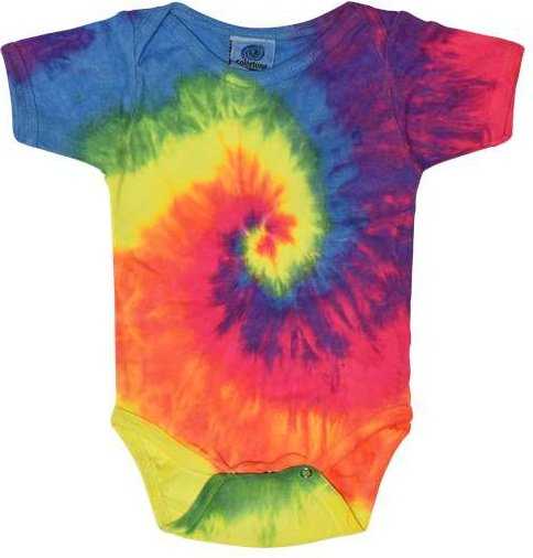 Colortone 5100 Infant Tie-Dyed Onesie - Neon Rainbow - HIT a Double - 1