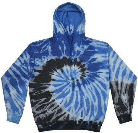 Colortone 8600 Tie-Dyed Cloud Fleece Hooded Sweatshirt - Blue Ocean - HIT a Double - 1