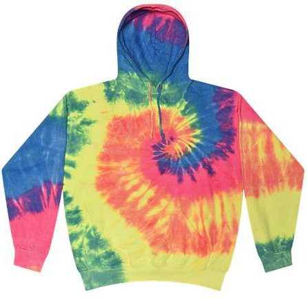 Colortone 8777 Tie-Dyed Hooded Sweatshirt - Neon Rainbow - HIT a Double - 1