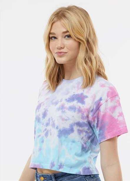 Colortone 1050 Women&#39;s Tie-Dyed Crop T-Shirt - Cotton Candy&quot; - &quot;HIT a Double