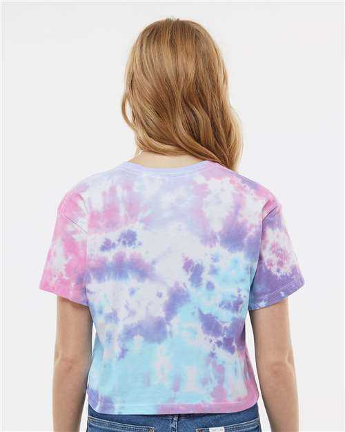Colortone 1050 Women&#39;s Tie-Dyed Crop T-Shirt - Cotton Candy&quot; - &quot;HIT a Double