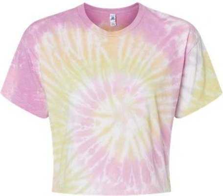 Colortone 1050 Women&#39;s Tie-Dyed Crop T-Shirt - Desert Rose&quot; - &quot;HIT a Double