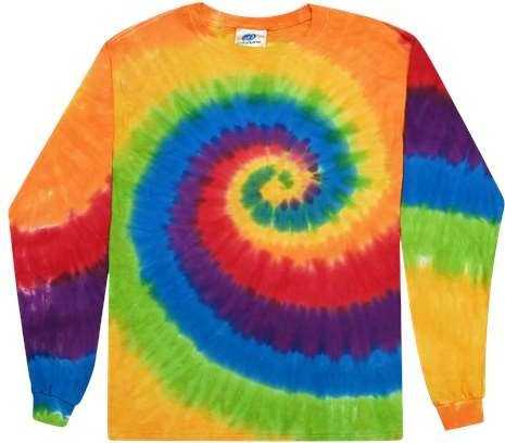 Colortone 2000Y Youth Tie-Dyed Long Sleeve T-Shirt - Prism - HIT a Double - 1