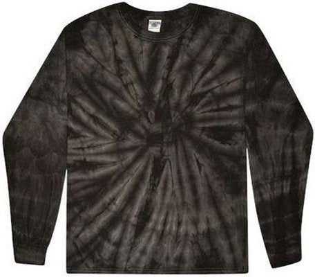 Colortone 2000Y Youth Tie-Dyed Long Sleeve T-Shirt - Spider Black - HIT a Double - 1