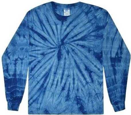 Colortone 2000Y Youth Tie-Dyed Long Sleeve T-Shirt - Spider Royal - HIT a Double - 1