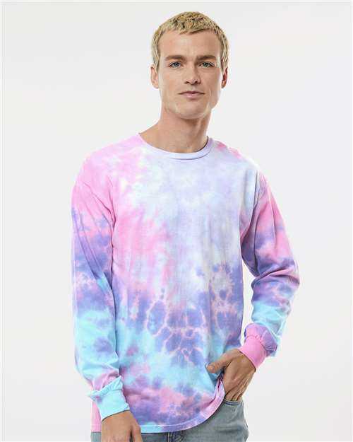 Colortone 2000 Tie-Dyed Long Sleeve T-Shirt - Cotton Candy" - "HIT a Double
