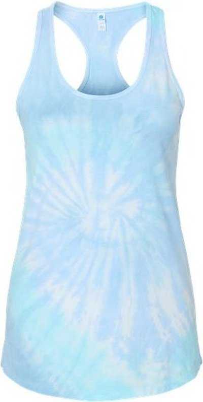 Colortone 3400 Tie-Dyed Racerback Tank Top - Lagoon" - "HIT a Double