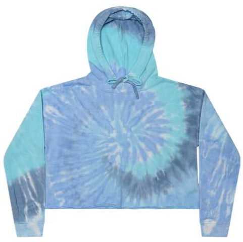 Colortone 8333 Tie-Dyed Crop Hooded Sweatshirt - Lagoon - HIT a Double - 1