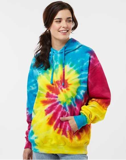 Colortone 8777 Tie-Dyed Hooded Sweatshirt - Reactive Rainbow" - "HIT a Double