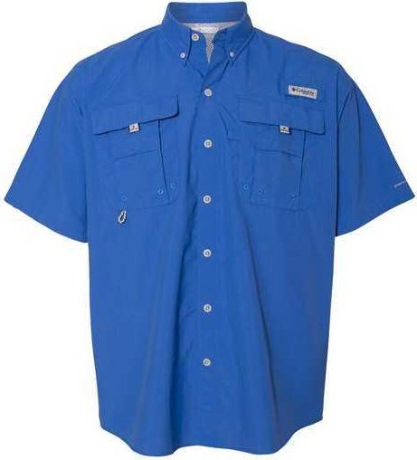 Columbia 101165 PFG Bahama II Short Sleeve Shirt - Vivid Blue - HIT a Double