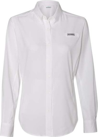 Columbia 127570 Women&#39;s PFG Tamiami II Long Sleeve Shirt - White - HIT a Double