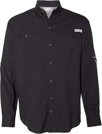 Columbia 128606 PFG Tamiami II Long Sleeve Shirt - Black - HIT a Double