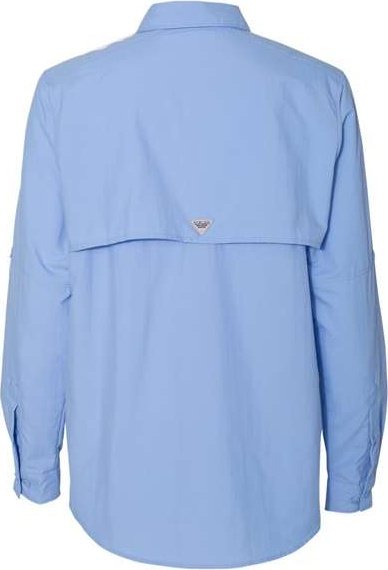 Columbia 139656 Women&#39;s PFG Bahama Long Sleeve Shirt - White Cap Blue - HIT a Double