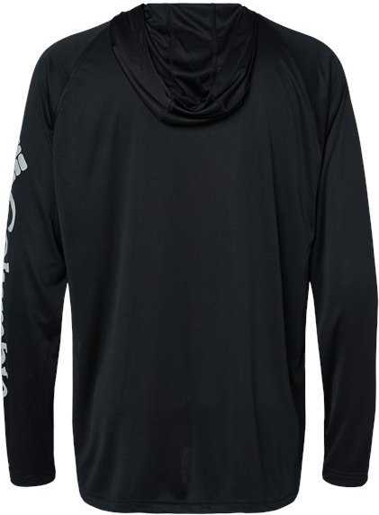 Columbia 153617 PFG Terminal Tackle Hooded Long Sleeve T-Shirt - Black Cool Gray&quot; - &quot;HIT a Double