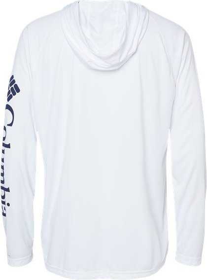 Columbia 153617 PFG Terminal Tackle Hooded Long Sleeve T-Shirt - White Nightshade&quot; - &quot;HIT a Double