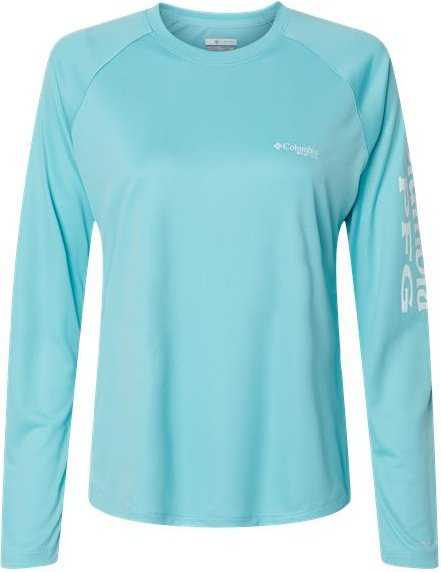 Columbia 157766 Women&#39;s Tidal Tee II Long Sleeve - Clear Blue White&quot; - &quot;HIT a Double