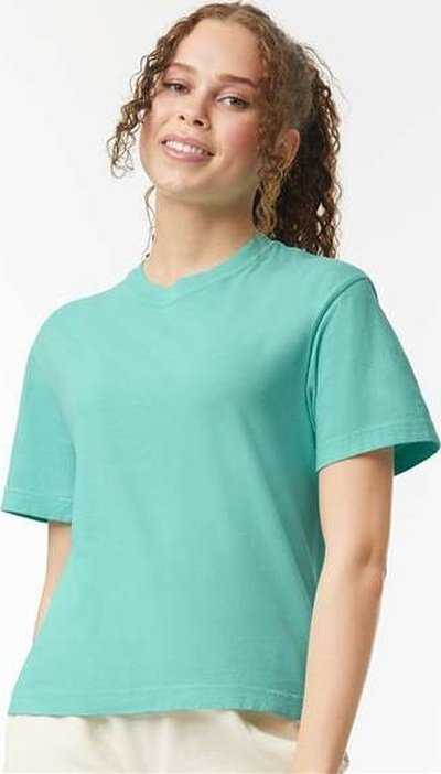 Comfort Colors 3023CL Women&#39;s Heavyweight Boxy T-Shirt - Chalky Mint - HIT a Double - 2