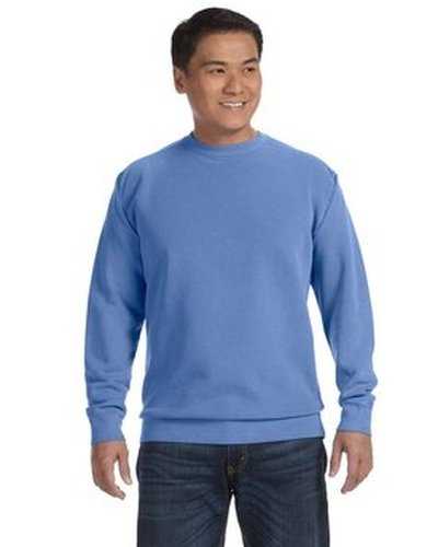 Comfort Colors 1566 Adult Crewneck Sweatshirt - Fluorescent True Blue - HIT a Double