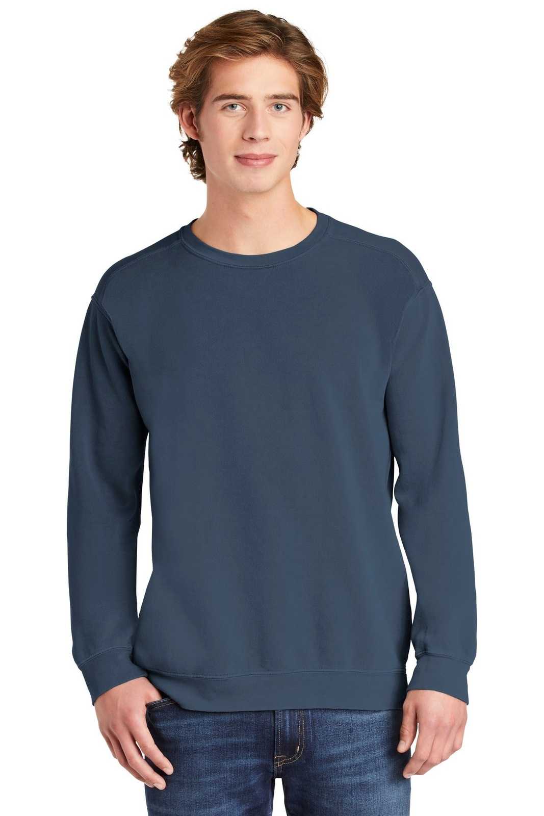 Comfort Colors 1566 Ring Spun Crewneck Sweatshirt - Blue Jean - HIT a Double