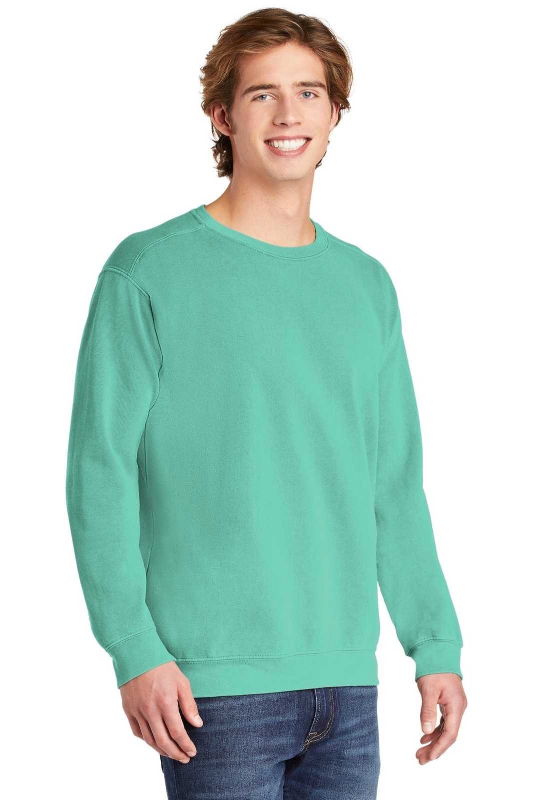 Comfort Colors 1566 Ring Spun Crewneck Sweatshirt - Chalky Mint - HIT a Double