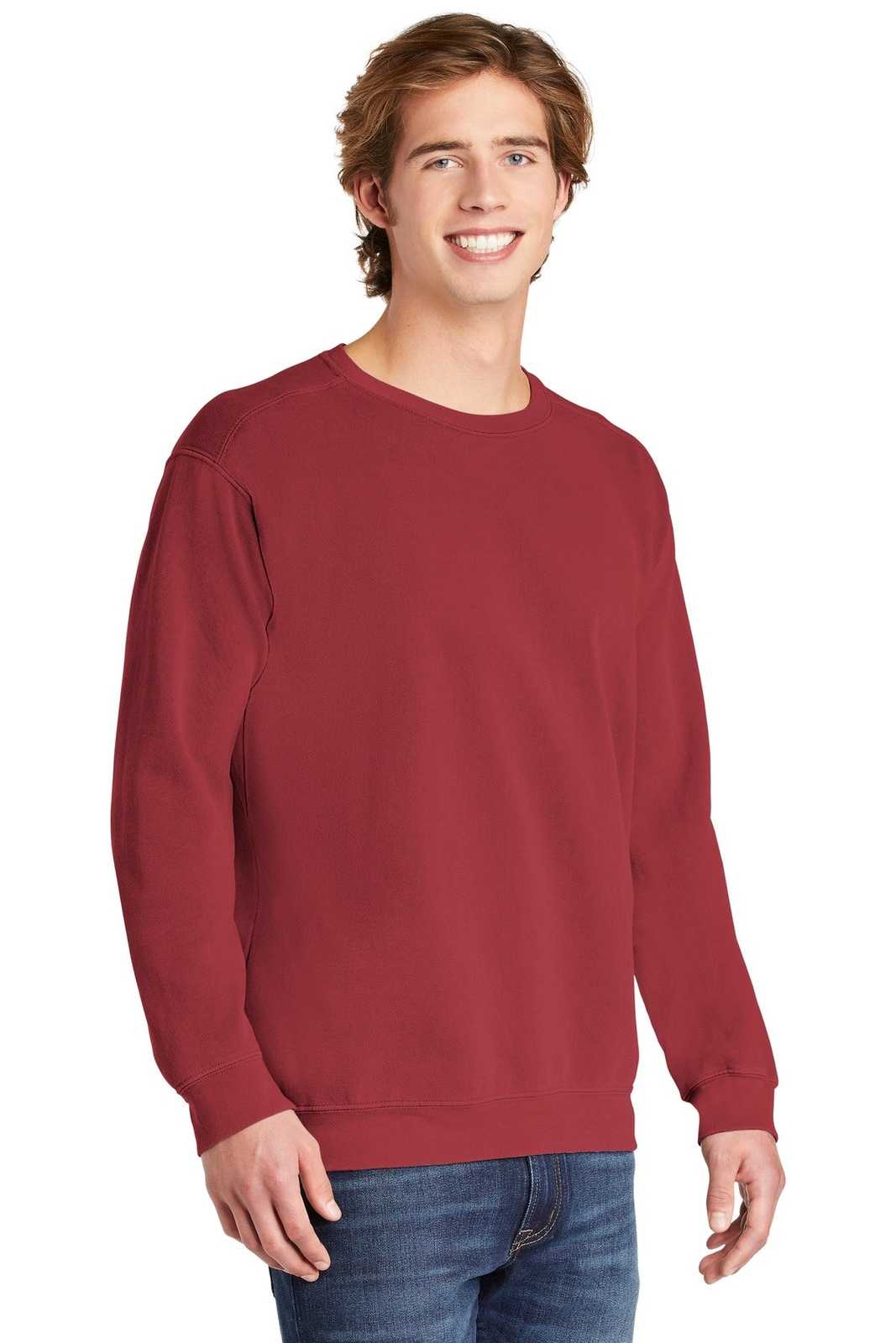 Comfort Colors 1566 Ring Spun Crewneck Sweatshirt - Crimson - HIT a Double