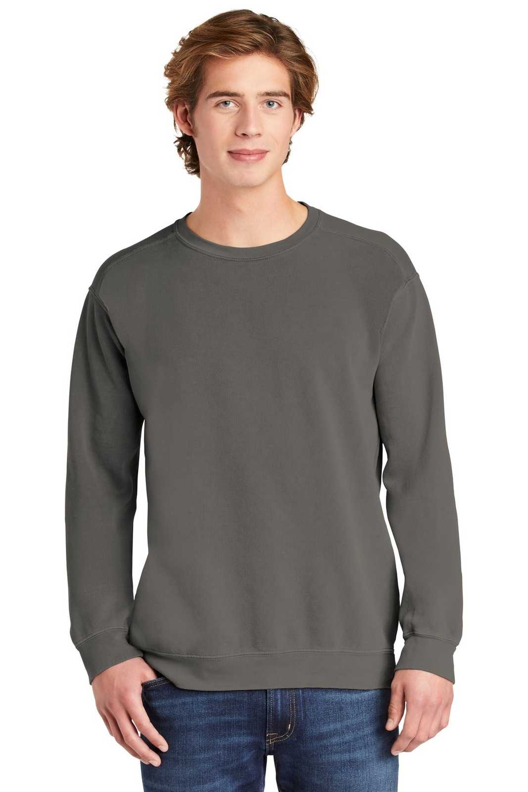Comfort Colors 1566 Ring Spun Crewneck Sweatshirt - Gray - HIT a Double