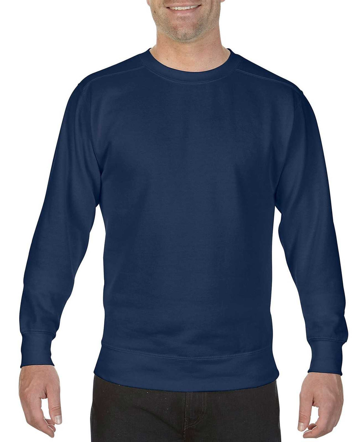 Comfort Colors 1566 Ring Spun Crewneck Sweatshirt - True Navy - HIT a Double