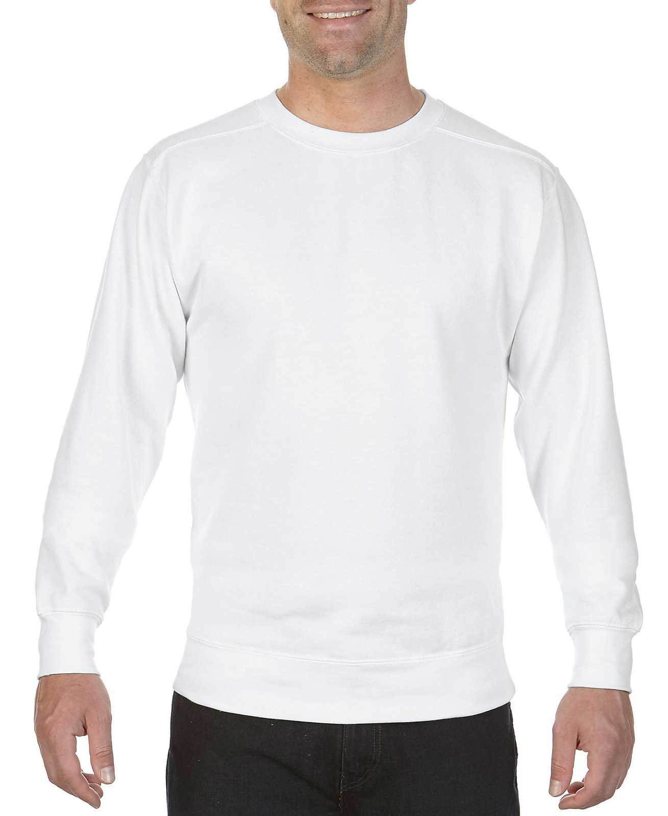 Comfort Colors 1566 Ring Spun Crewneck Sweatshirt - White - HIT a Double