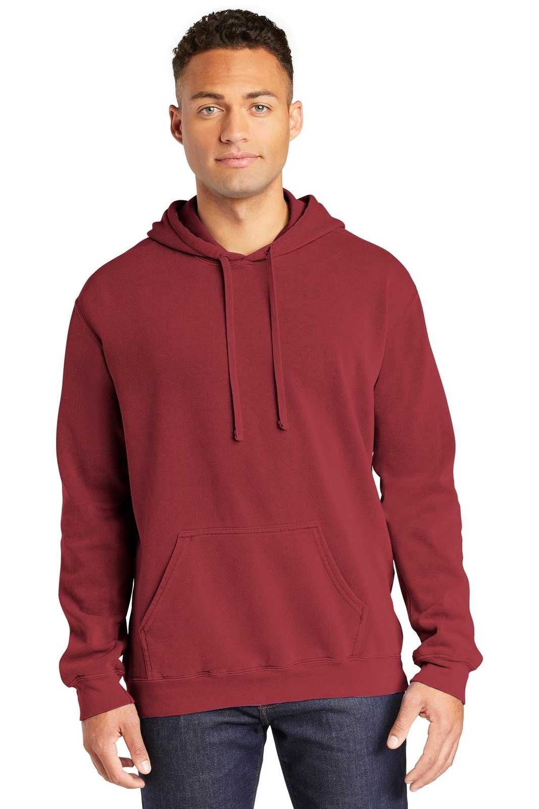 Comfort Colors 1567 Ring Spun Hooded Sweatshirt - Crimson - HIT a Double