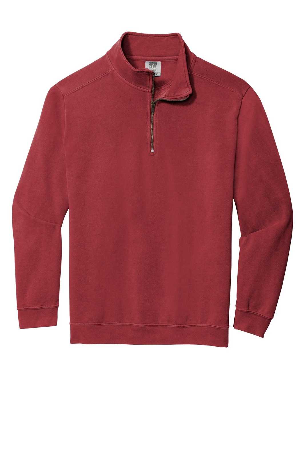 Comfort Colors 1580 Ring Spun 1/4-Zip Sweatshirt - Crimson - HIT a Double