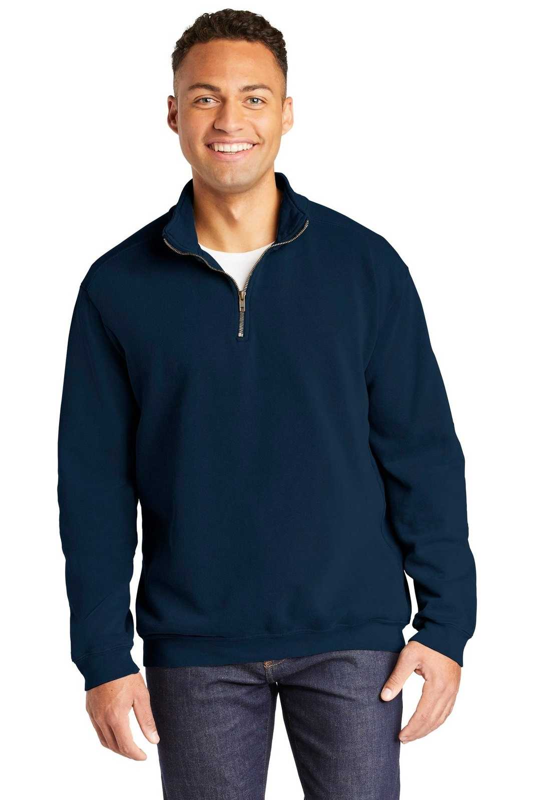 Comfort Colors 1580 Ring Spun 1/4-Zip Sweatshirt - True Navy - HIT a Double