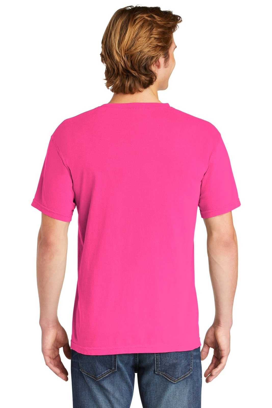 Comfort Colors 1717 Heavyweight Ring Spun Tee - Neon Pink - HIT a Double