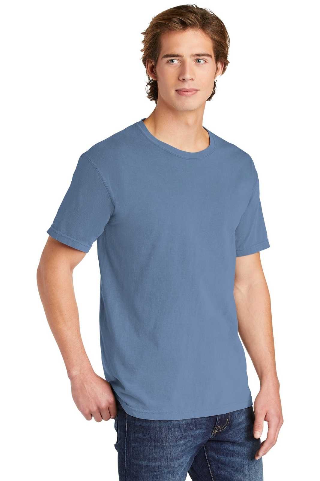 Comfort Colors 1717 Heavyweight Ring Spun Tee - Washed Denim - HIT a Double