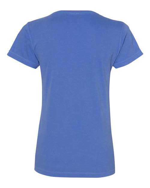 Comfort Colors 3199 Garment-Dyed Womens Midweight V-Neck T-Shirt - Flo Blue - HIT a Double