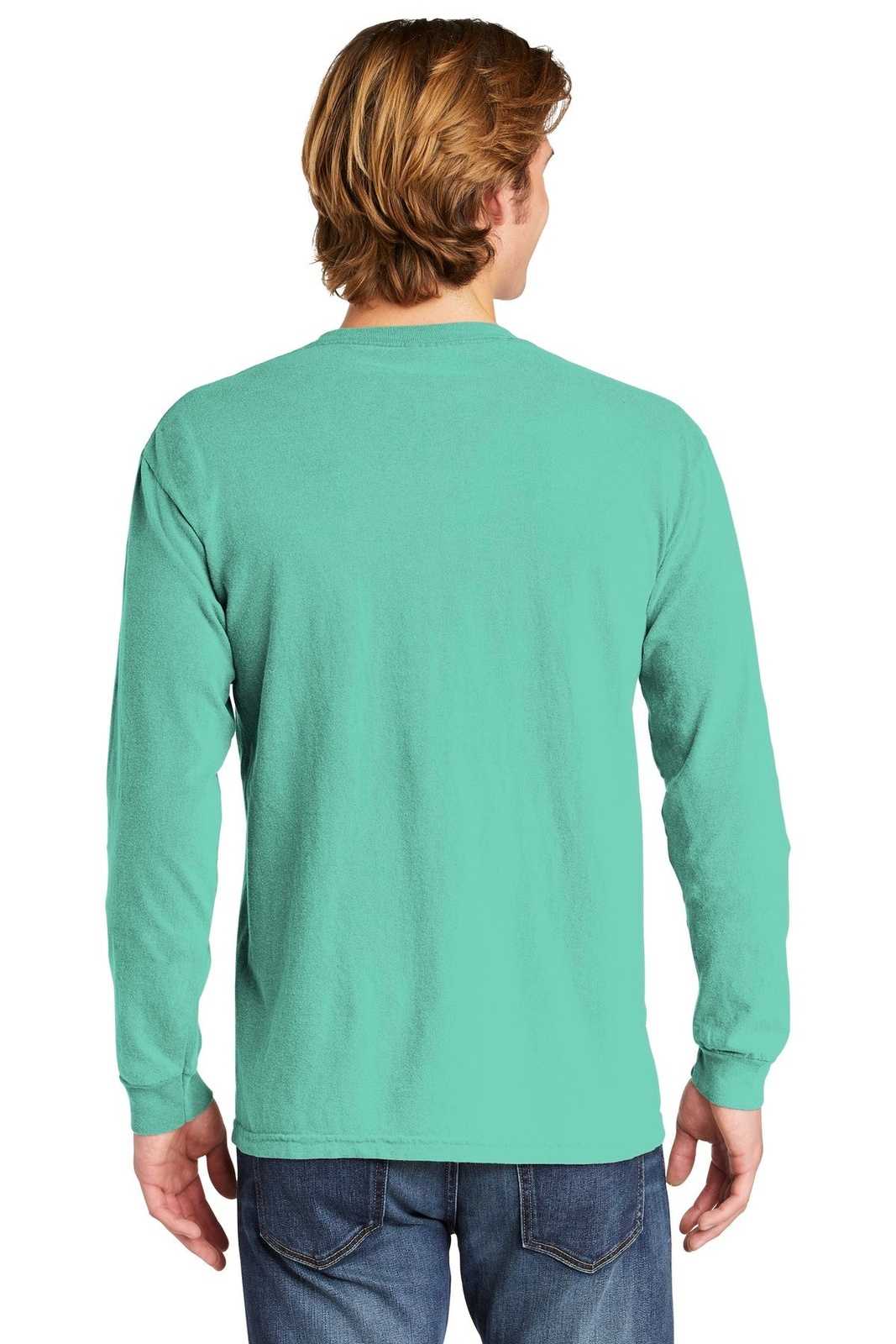 Comfort Colors 4410 Heavyweight Ring Spun Long Sleeve Pocket Tee - Chalky Mint - HIT a Double