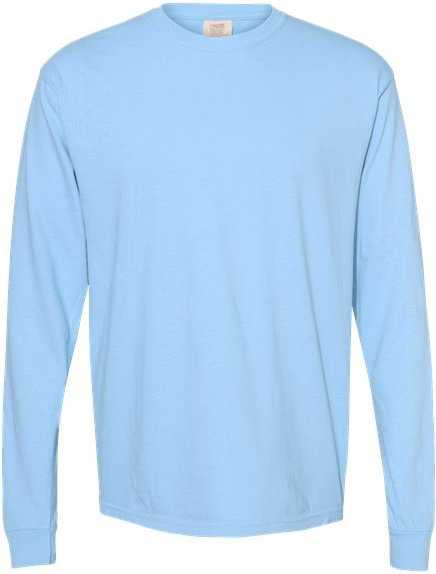 Comfort Colors 6014 Garment-Dyed Heavyweight Long Sleeve T-Shirt - Hydrangea" - "HIT a Double