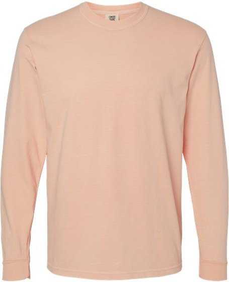 Comfort Colors 6014 Garment-Dyed Heavyweight Long Sleeve T-Shirt - Peachy" - "HIT a Double
